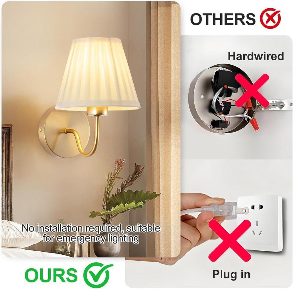 Cross-border Wireless RGB Remote Wall Lamp, American Style for Living Room, Hallway, Hotel Bedside.