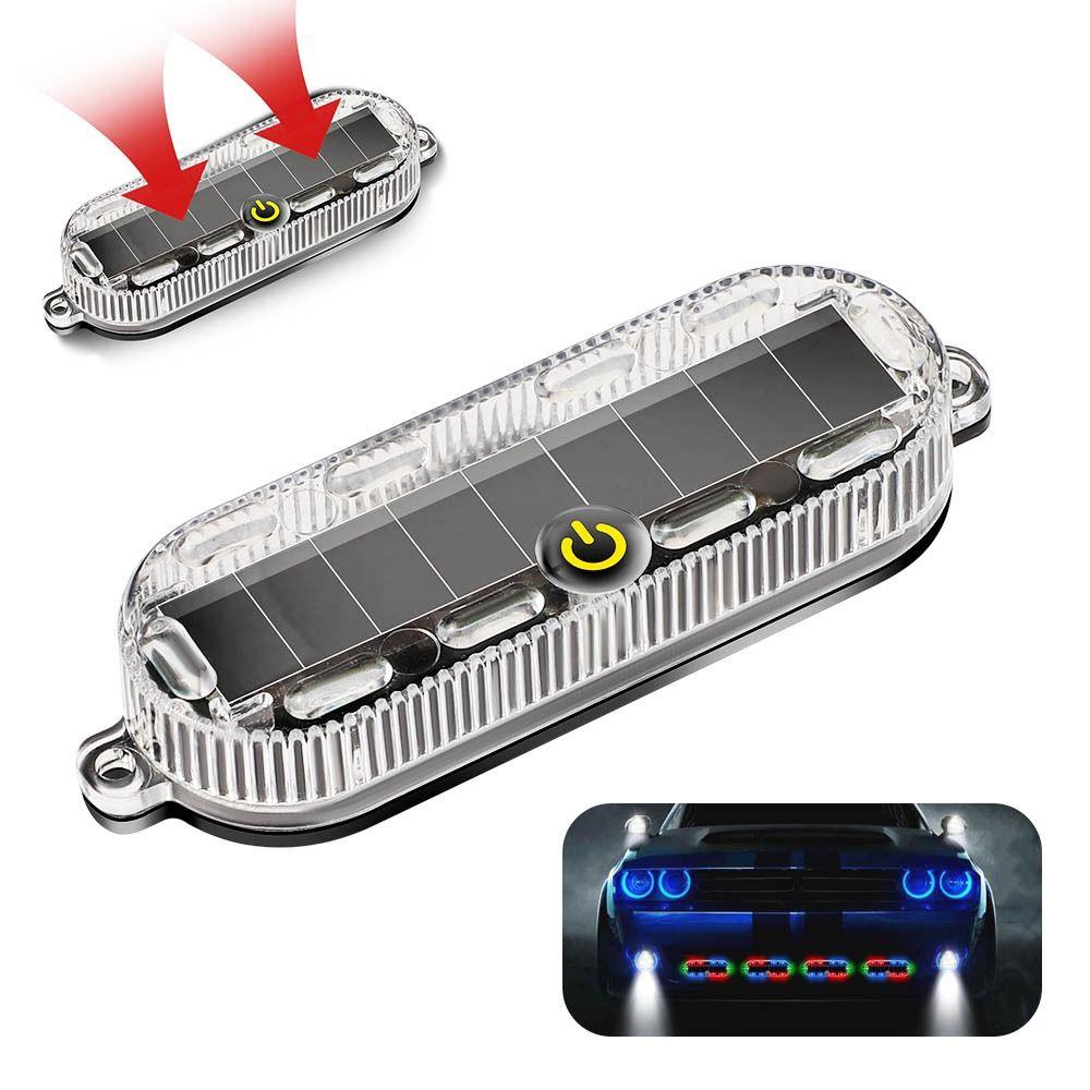 Waterproof Solar LED Warning Light Solar Powered Motorcycle Tail Light Bicycle Safety Light