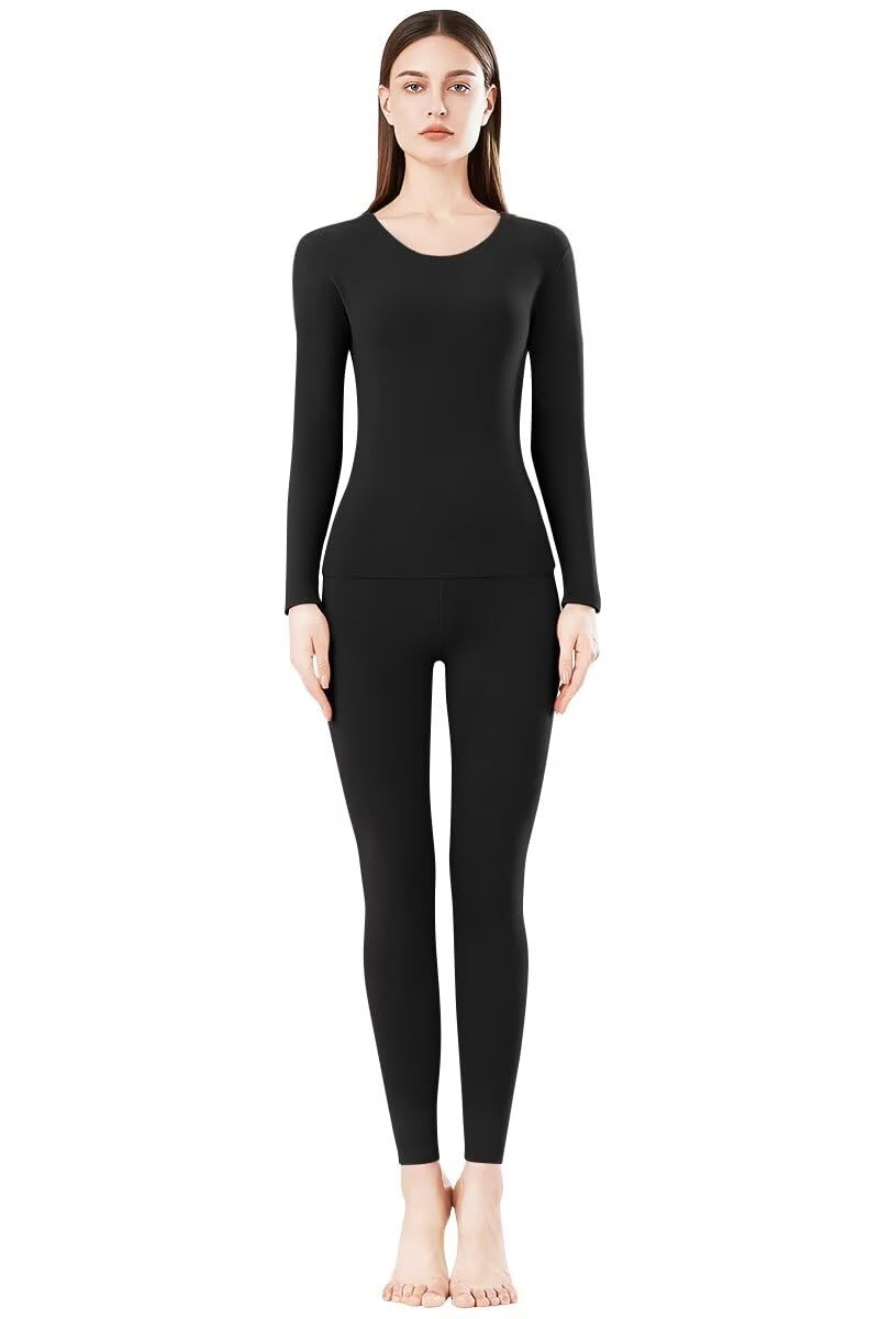 

Cold Weather Warm Top and Bottom Thermal Brushed on Both Long Sleeve Pants For Winter [Nesseo] Women s Underwear, Innerwear, Set, Innerwear, Sides,
