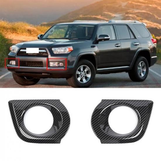 2x Carbon Front Fog Light Guard Trim Cover Bezel for 4Runner 2010-13 Accessories