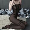 Sexy Lingerie Women's Sexy Lines Open Jumpsuit Uniform Temptation Black Hand Torn Stockings Onesie Silk 8866
