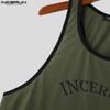 INCERUN Summer Men Round Neck Sleeveless Print Casual Loose Tank Tops