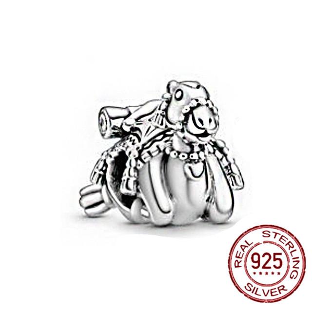 POMOiii 925 Sterling Silber Herz Kreis Tier Perlen Original Mode Charme Armband Für Frauen Diy Mode Silber 925 Schmuck Machen