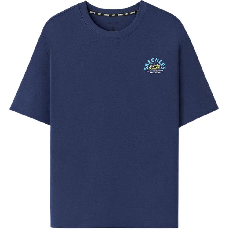 Skechers Breathable Fashion Versatile Round Neck Casual T-Shirt Unisex tops L226U081-00DU M