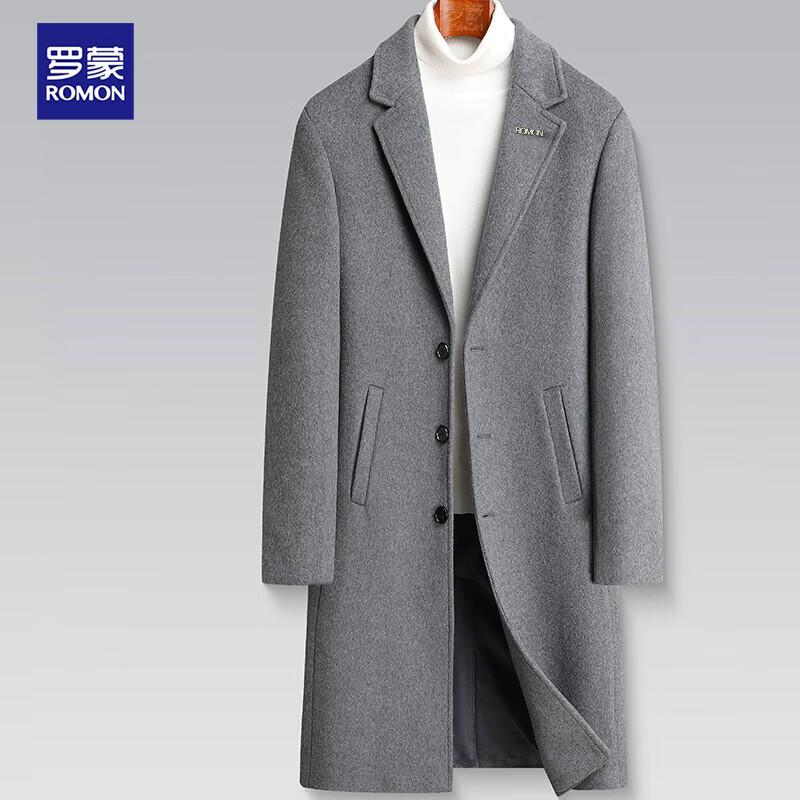 Romon Men's Slim Fit Wool Blend Long Overcoat