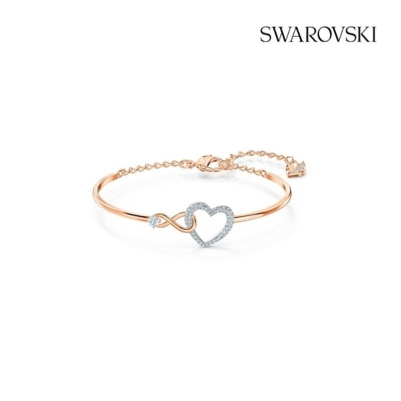 SWAROVSKI [Authentic product from headquarters/Free shopping bag] Hyperbola Heart Bangle Bracelet M 5518869