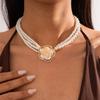 Diamond Resin Imitation Pearl Beaded Flower Multi-layer Sweater Chain Elegant Baroque Necklace