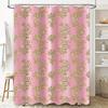 Pink Gold Plaque Shower Curtain Waterproof Home Decor Bathroom Decoration