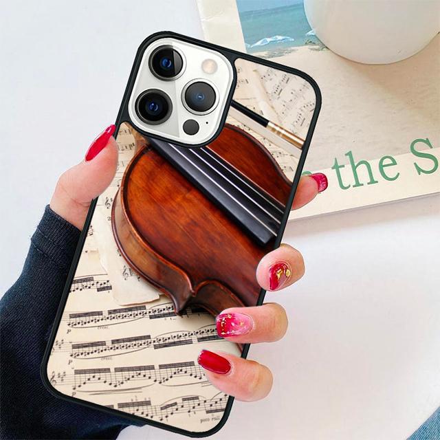 Violin and Musical Note Coque Shell For iPhone 17 Air 15 16 14 13 12 Pro Max 11 Pro Max Plus Phone Case Cover
