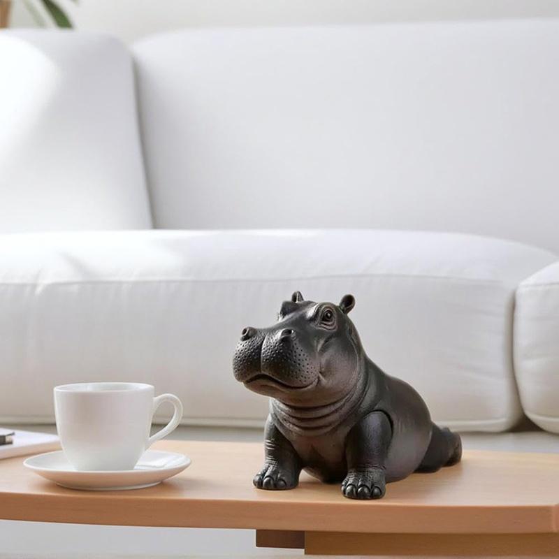 Yoga Master Hippo Statue Handcrafted Resin Hippopotamus Figurine Hippo Figurine Yoga Statue Meditation Hippopotamus For Home