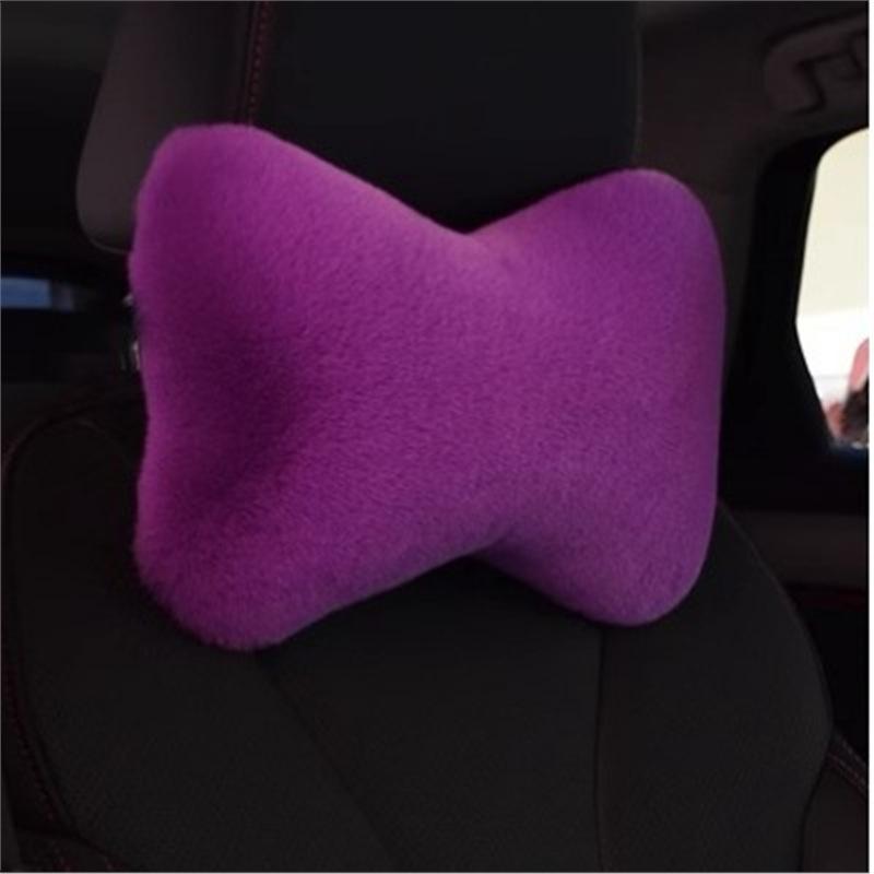Car Plush Neck & Waist Pillow Set - Bone-Shaped Headrest Pair