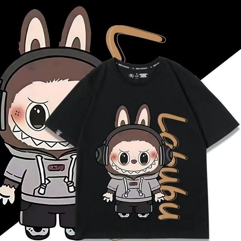 Kreslené tričko LABUBU s potiskem anime pro děti Zábavný top pro kluky a holky Dětský dárek