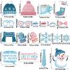 New Style, Christmas Theme, Cartoon Snowman, Blue Pink, Handheld Props, DIY Funny Party, Photo Props and Supplies
