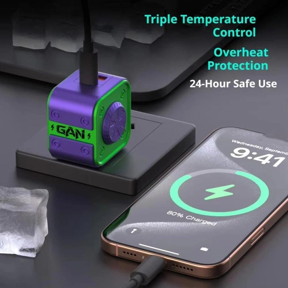 30W Power GaN Gyroscope Charger Dual Ports Fidget Spinner Charger 30W GaN Fast Charger Travel Use