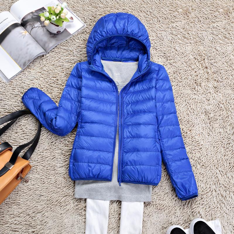 2024 Autumn and Winter New Women's Hooded Light Down Jacket Short Casual Thin Down Jacket Large Size Winter Clothing