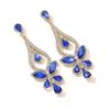 Elegant Rhinestone Water Drop Earrings: European & American Style Long Crystal Pendant Jewelry