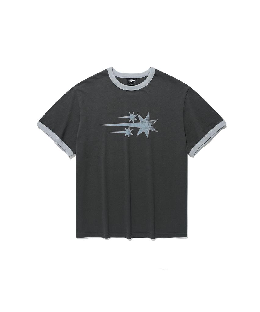NICEGHOSTCLUB Vintage 3Star Basic Ringer Tee_Charcoal(Ng2Gmut538A)
