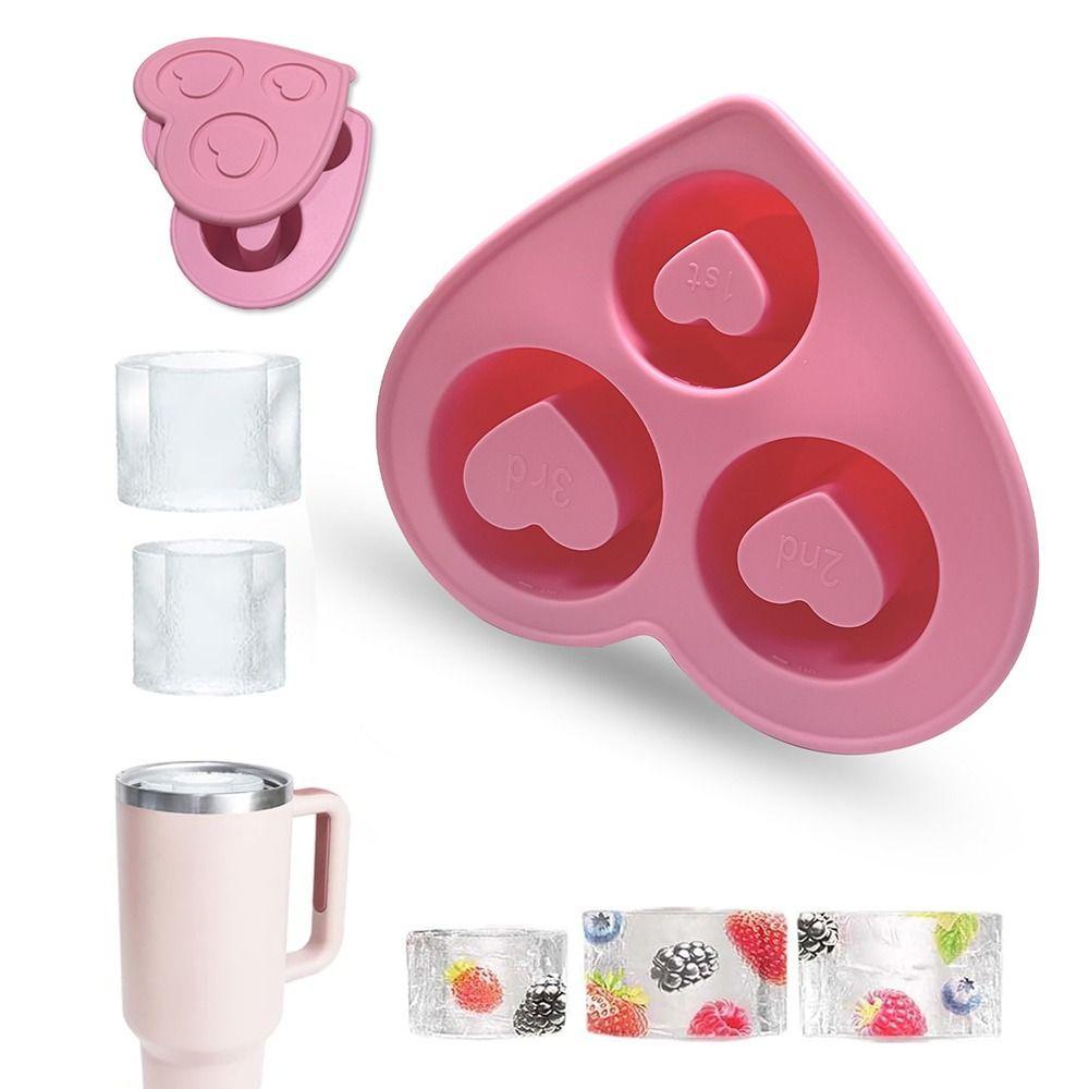 

3 Cavity Ice Cube Mold Cylinder Ice Cube Maker for Stanley Cup 20-40oz for Stanley Tumbler Cup фіолетовий