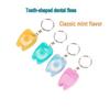 Tooth-Shaped Dental Floss Keychain - Portable Oral Cleaning Tool with Flat Wire