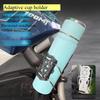 Universal Motorcycle Self-closing Water Bottle Holder 360° Rotatable Auto Lock Cup Bracket For Scooter Horizontal Vertical Mount