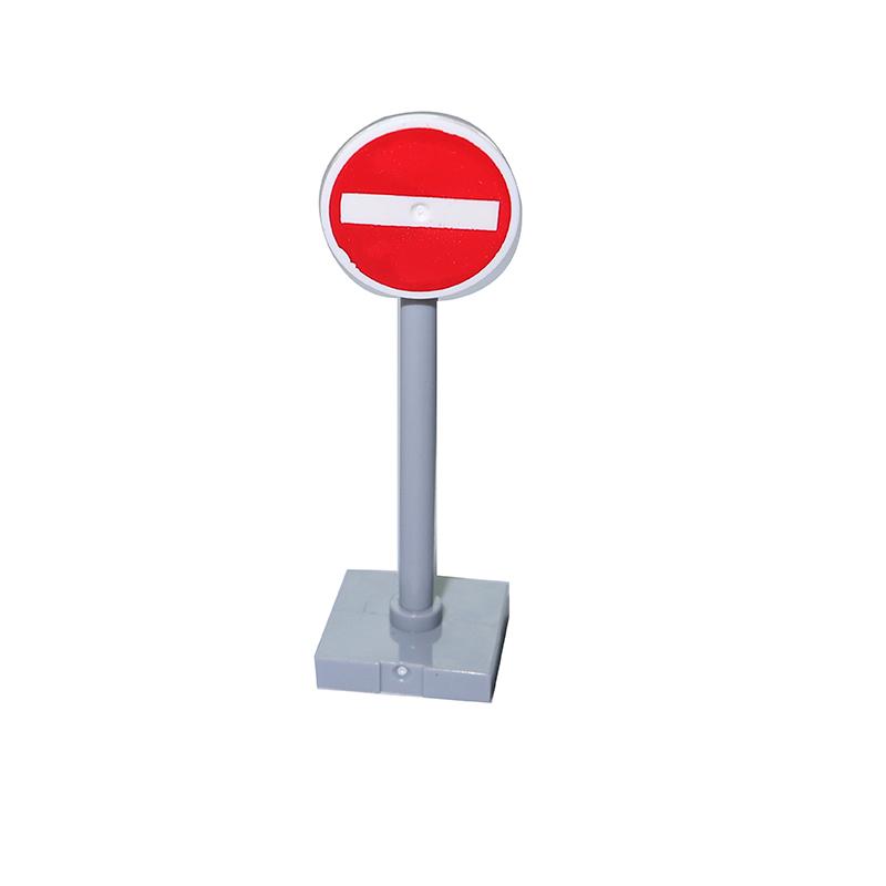 MOC Stadt Ampeln Straßenschilder Straßensperre Ampel Geschwindigkeitsbegrenzung Menschlicher Straßen Parkplatzschild Bausteine Szene Spielzeug