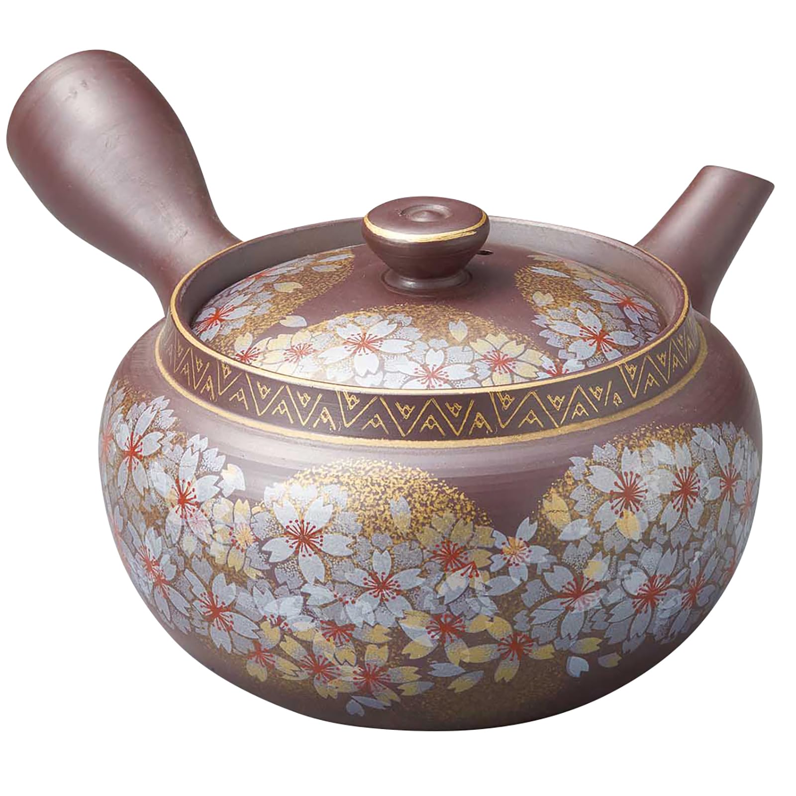 

Banko ware for approximately 300ml size featuring a new jar of red Fuji and red plum blossoms shaped like Yoshino cherry made in 16636 teapot, Kutani золотой