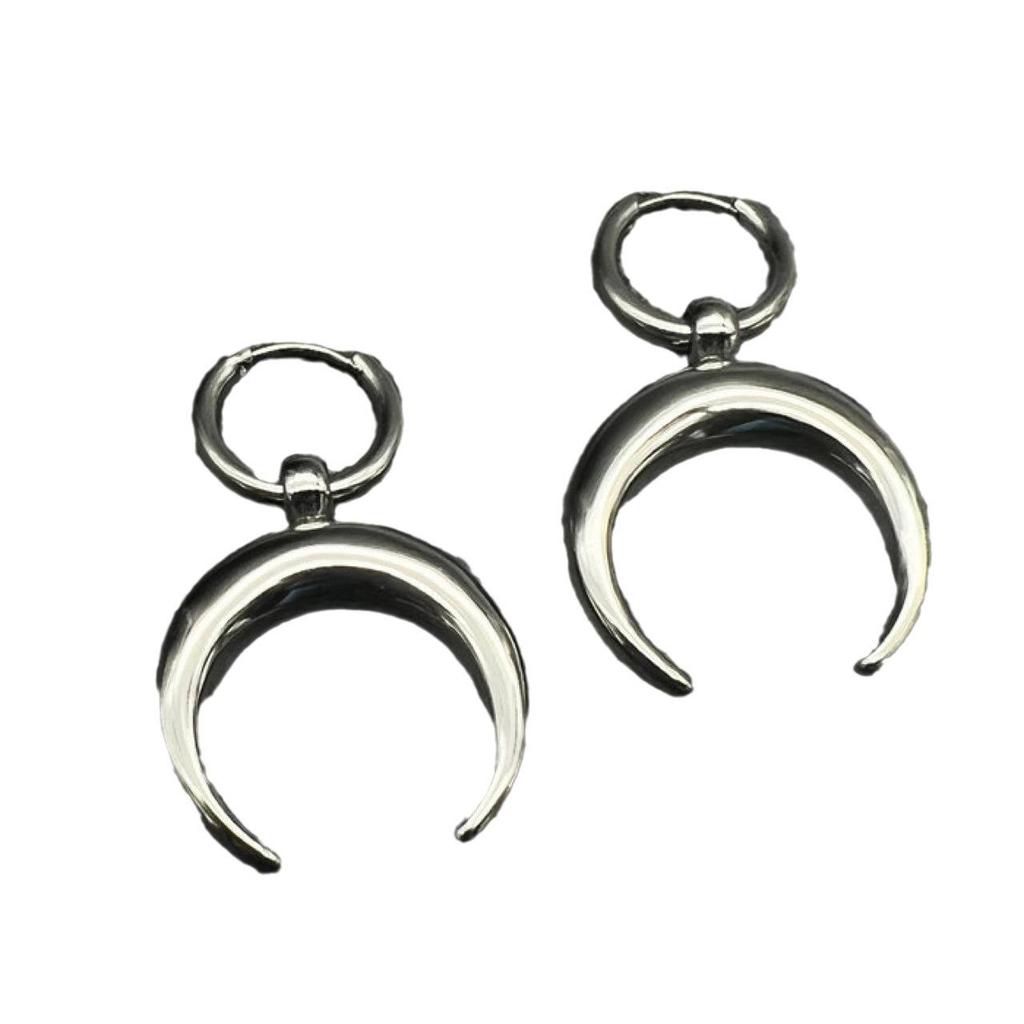Vintage Hip Hop Harajuku Moon Metal C-Shaped Earrings
