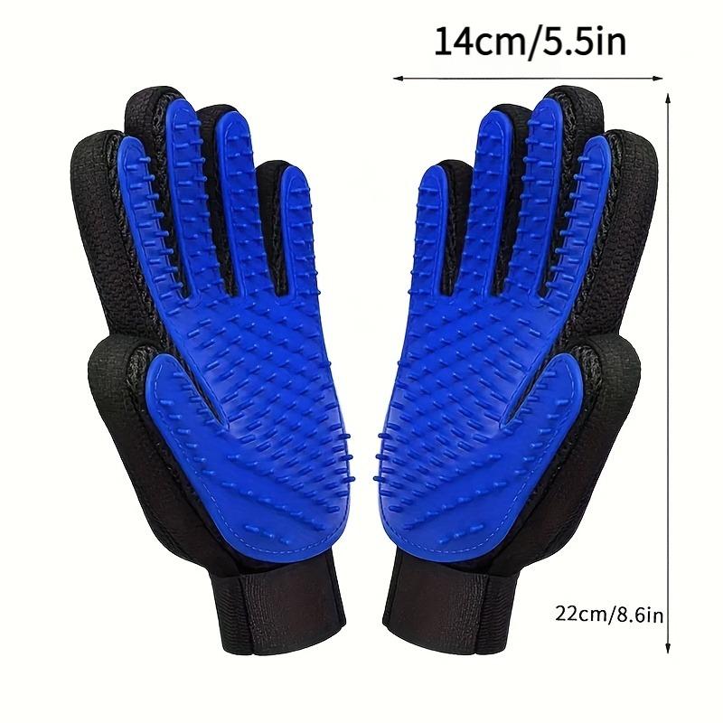 2-in-1 Silicone Deshedding Gloves, Pet Hair Removal & Massage Mitt for Dogs Cats, Grooming Bath Brush