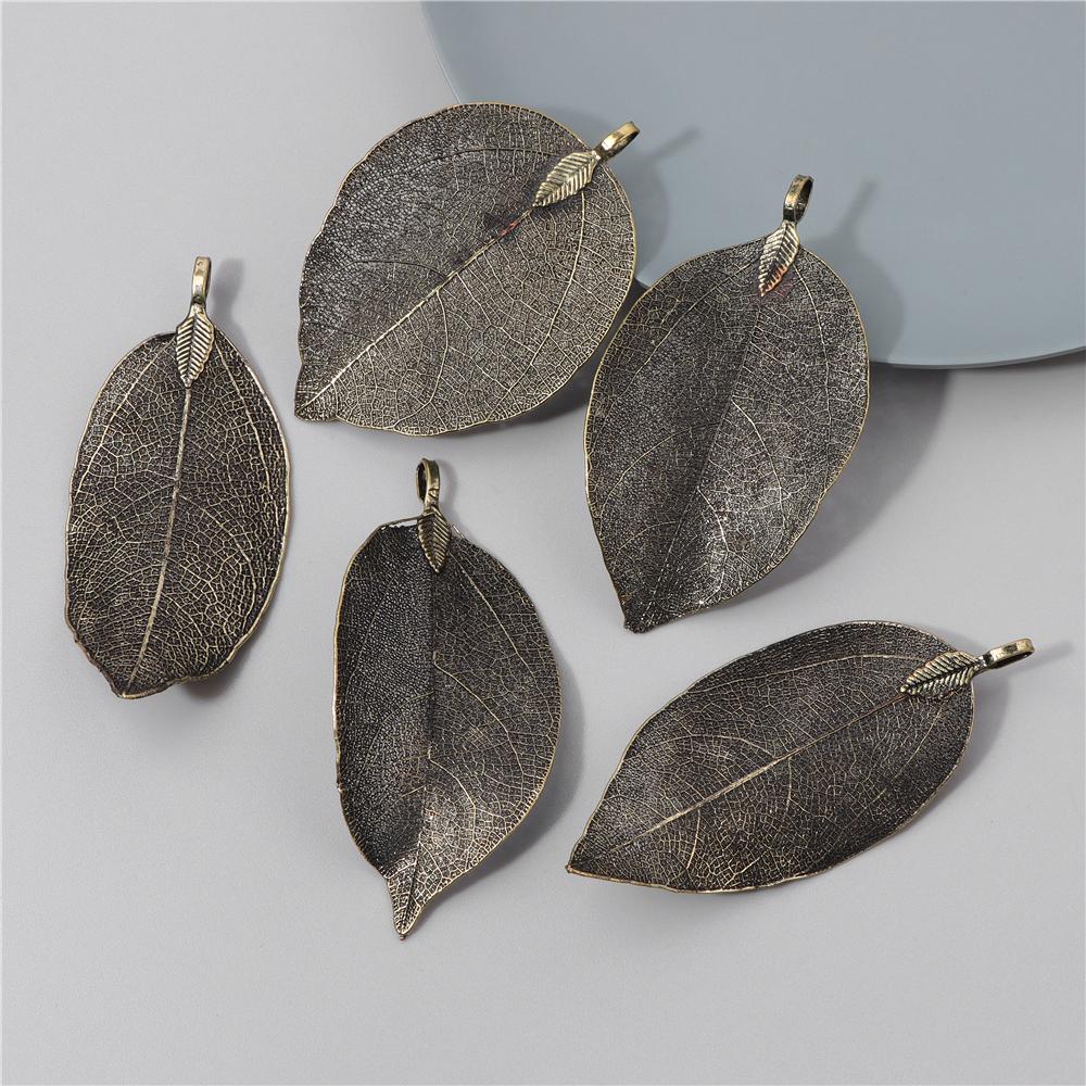5pcs Fashion New Leaves Metal Pendants Unique Sweater Leaf Vein Pendant DIY Necklace Earring Accessory Fine Jewelry Handmade