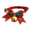 Christmas Pet Collar with Bell Bow Red Green Themed Adjustable Dog Cat Necklace Holiday Party Photo Prop Pet Fashion
