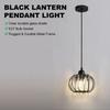 Simple and Modern Hanging Wire Style Glass Lantern Pendant Light with Warm Light 12W Corridor Porch