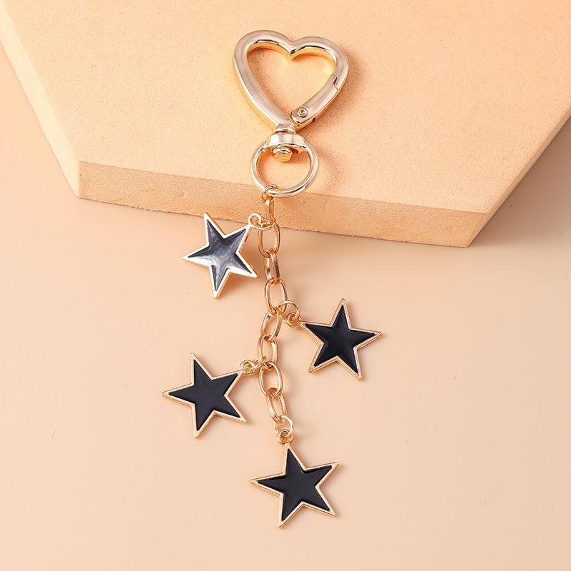 Porte-clés étoile en émail mignon pour femme/fille, pendentif pour clés de voiture/sac à main, bijou fait main à offrir