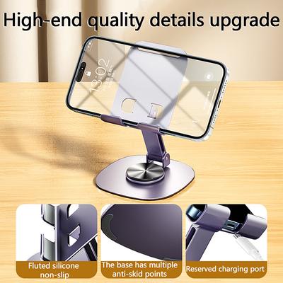 360° Drehbarer Desktop Handy Tablet Computer Halterung Tragbar Bequemlichkeit Kann Gefaltet Werden Verstellung Für Iphone 15 Huawei Ipad