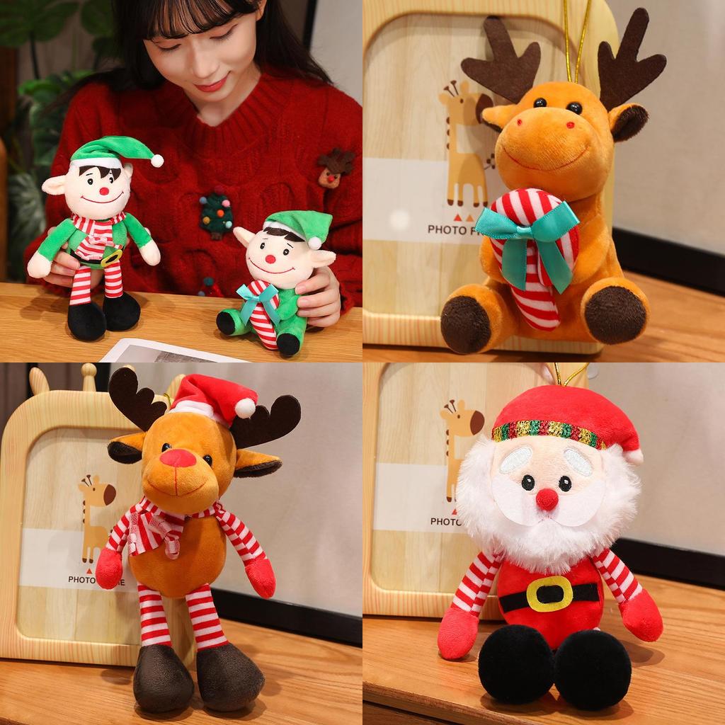 Christmas Santa Plush Toy Reindeer Snowman Decoration For Childrens Gift