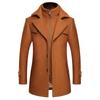 Autumn and Winter Woolen Coat Men's Slim Plus Size Thick Woolen Trench Jacket