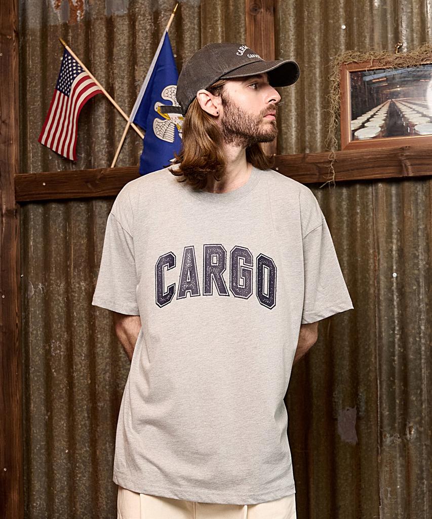 CARGOBROS Basic Logo Oversized Short Sleeve T-Shirt (Gray)