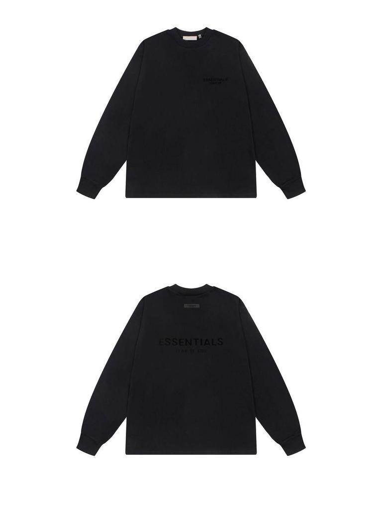 Round Neck Black Letter Print Hoodie - Essentials 2025SS Trend