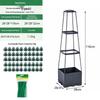 Balcony and Rooftop Vegetable Planting Box with Tomato Cage: Durable Plastic Flower Pot Container for Home Gardening.