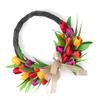 Artificial Flower Wreath 40cm Spring   Wreath Front Door Decoration for Indoor Outdoor