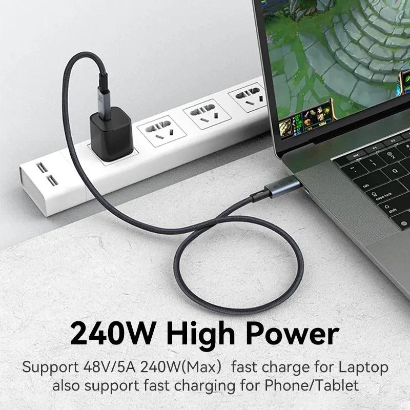 Καλώδιο Δεδομένων USB 4.0 Type C σε C PD 240W Γρήγορη Φόρτιση 40Gbps 8K 60Hz Καλώδιο Για Υπολογιστή Τηλέφωνο