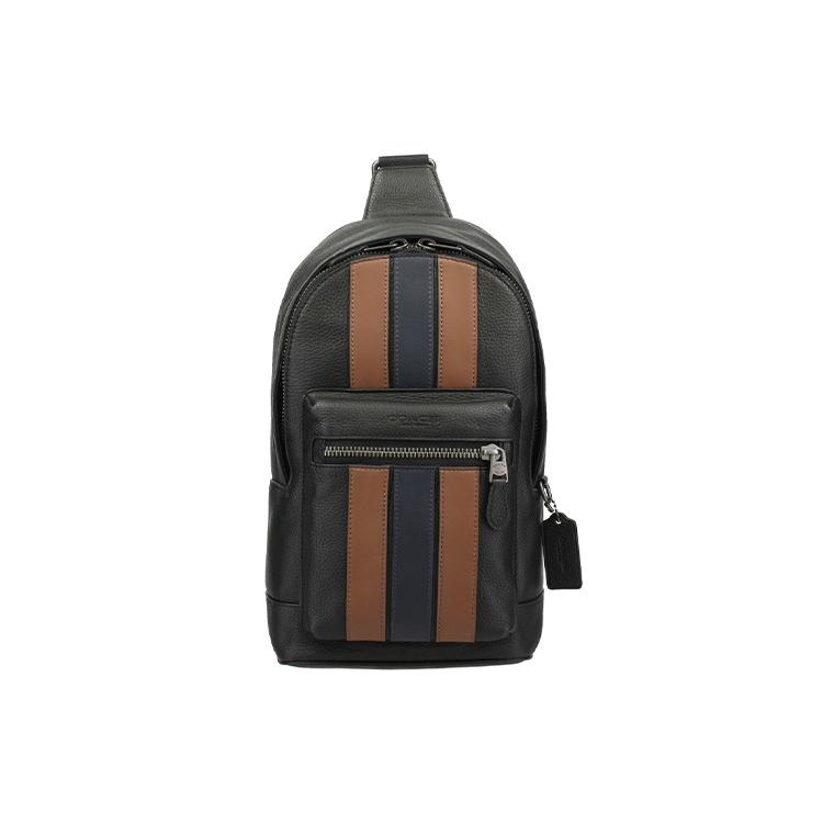 New COACH West Leather Crossbody Bags Shoulder Bags Sling Bags Small Size Men's Black Brown Multicolor 3180-QBR64