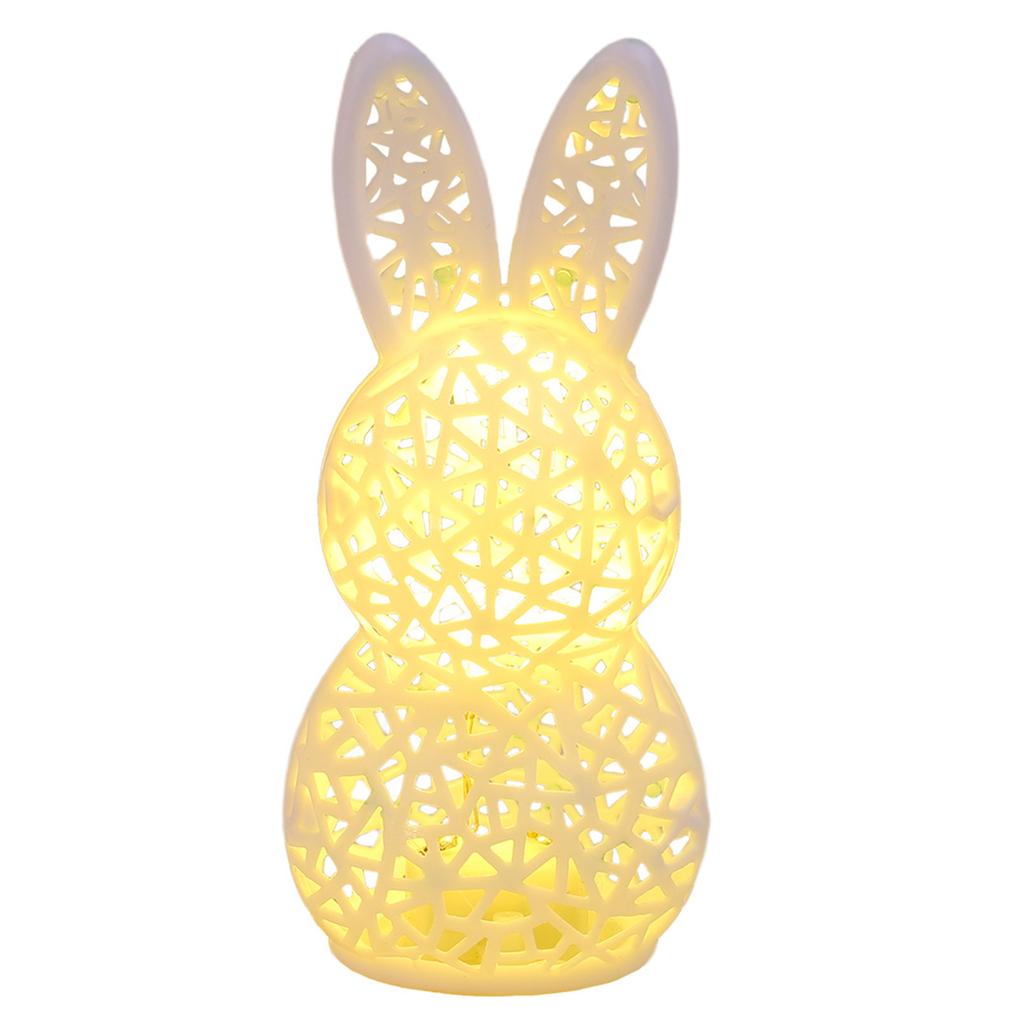 3D Printing Easter Rabbit Nightlight Creative Hollow Out Bunny Figurine Table Lamp for Spring Indoor Home Festival Decorations
