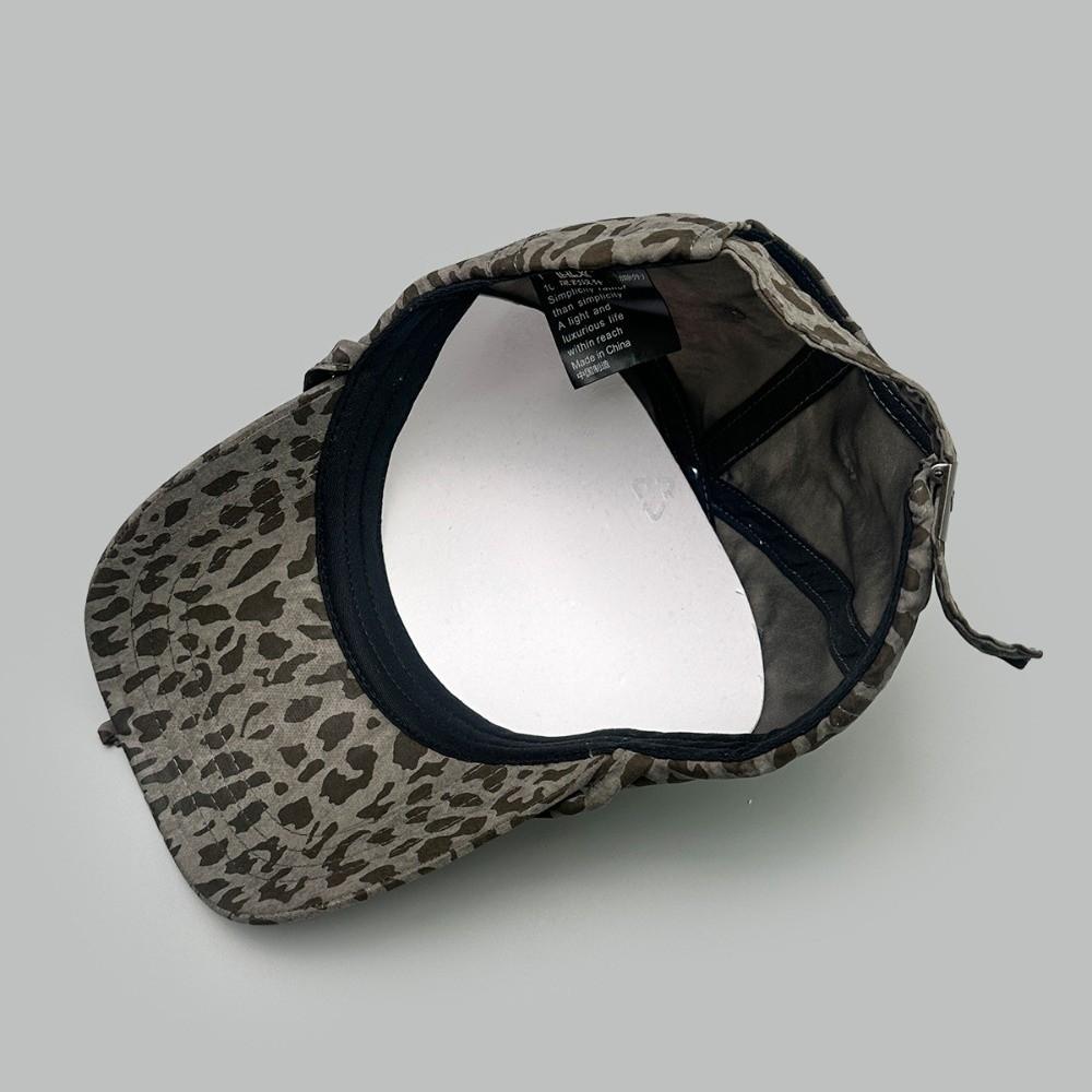 Sunshade Y2K Peaked Hat Sunscreen American Style Casquette Leopard Print Bow Baseball Cap  Men