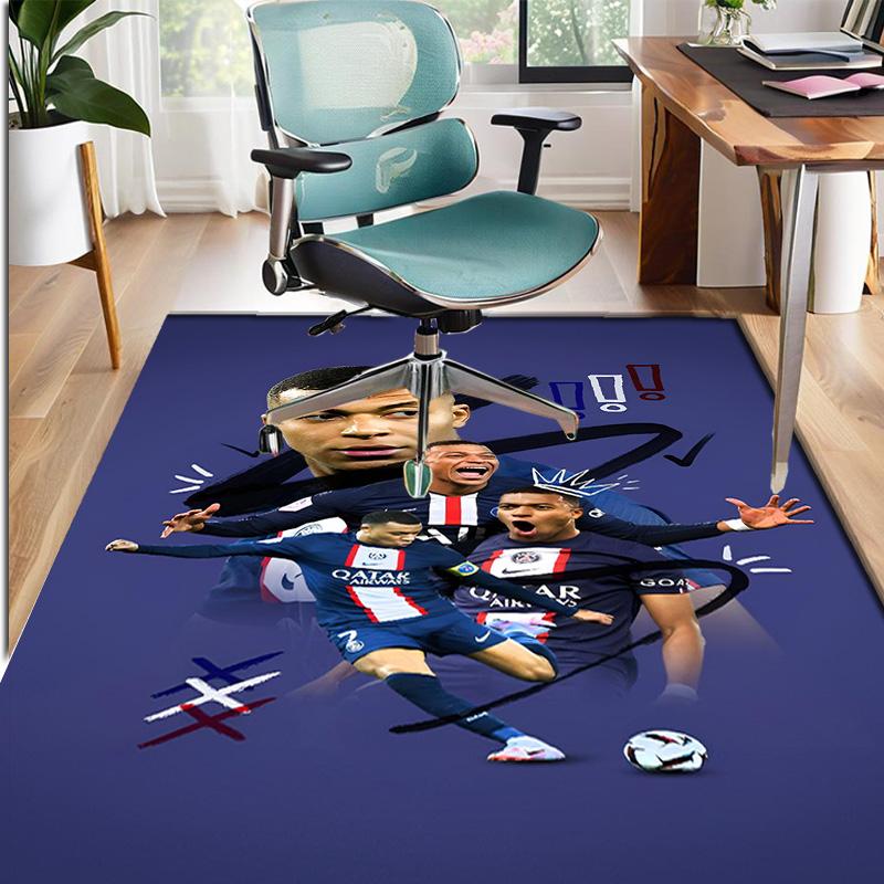 Kylian Mbappe Pattern Rug, Indoor/Outdoor Mat, for Picnic, Gameroom, Bedroom, Office, Living Room, Home Decor Carpet, Birthday Gift
