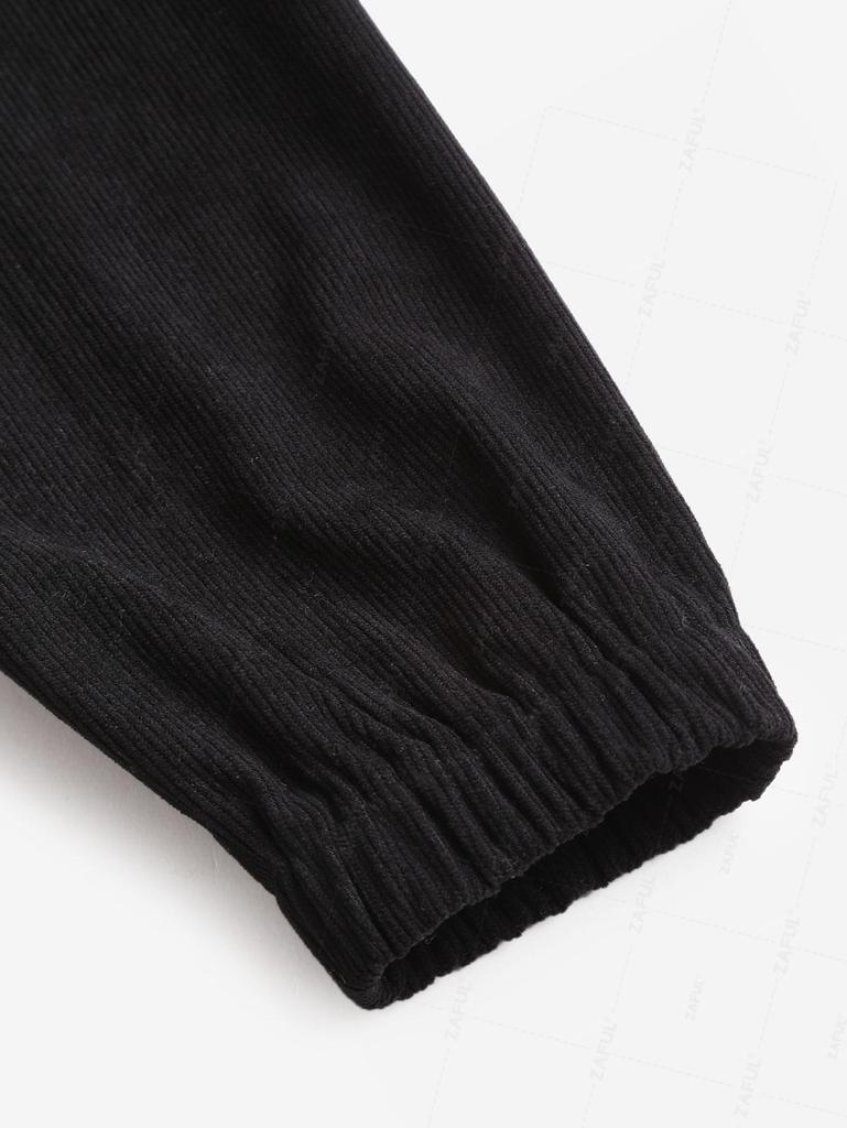 ZAFUL Women's Daily Single Breasted Long Sleeve Colorblock Front Pocket Corduroy Shirt Jacket Shacket