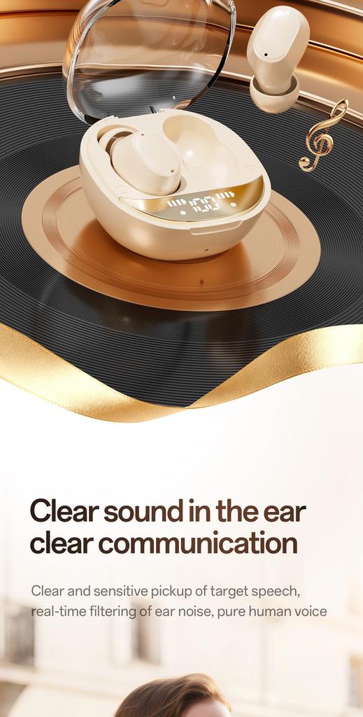 M150 Mini Noise-Cancelling Invisible Bluetooth Earbuds - Cute, Comfortable, and Truly Painless Long-Wear In-Ear Design