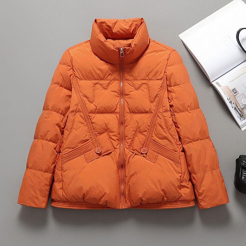 Slant strip design down jacket women's short winter new light and fashionable small stand-up collar bread jacket