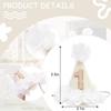 White Flower 1st Birthday Hat - First Birthday Decorations For Girls,Felt Cone Party Hat Photo Props,1st Birthday Hat With White Gauze Flowers,Little
