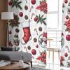 Christmas And Winter Flowers Curtains For Living Room Bedroom Home Decoration Window Voile Tulle Curtain Drapes