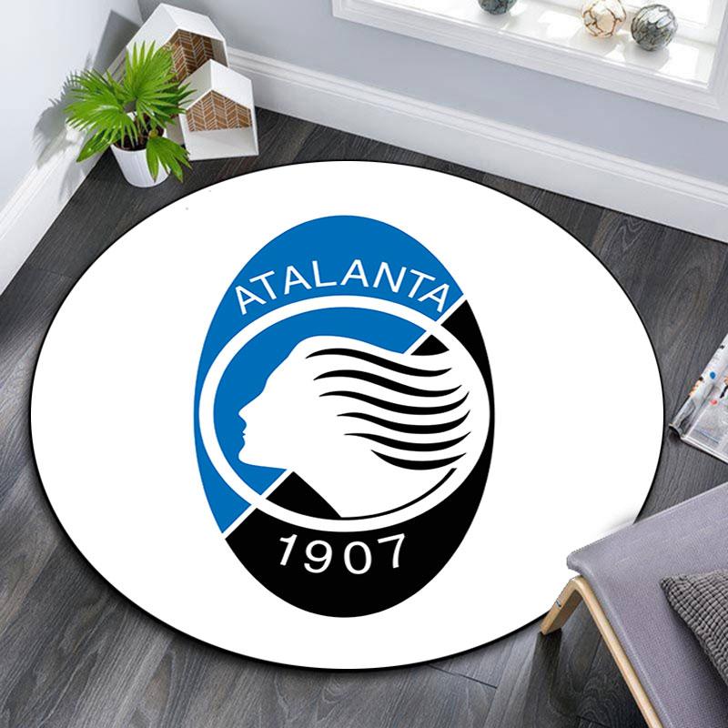 Atalanta BC Printed Round Rug, Non Slip Washable Circular Carpet For Living Room Bedroom Playroom, Sports Fan Decor, Holiday Birthday Gift